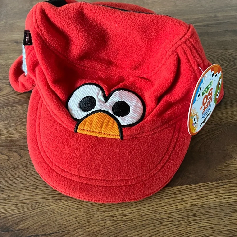 Kids Coppertone Sesame Street Elmo Red Fleece Hat UPF 50+ NWT